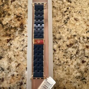 Michele Apple Watch Band Navy & Gold